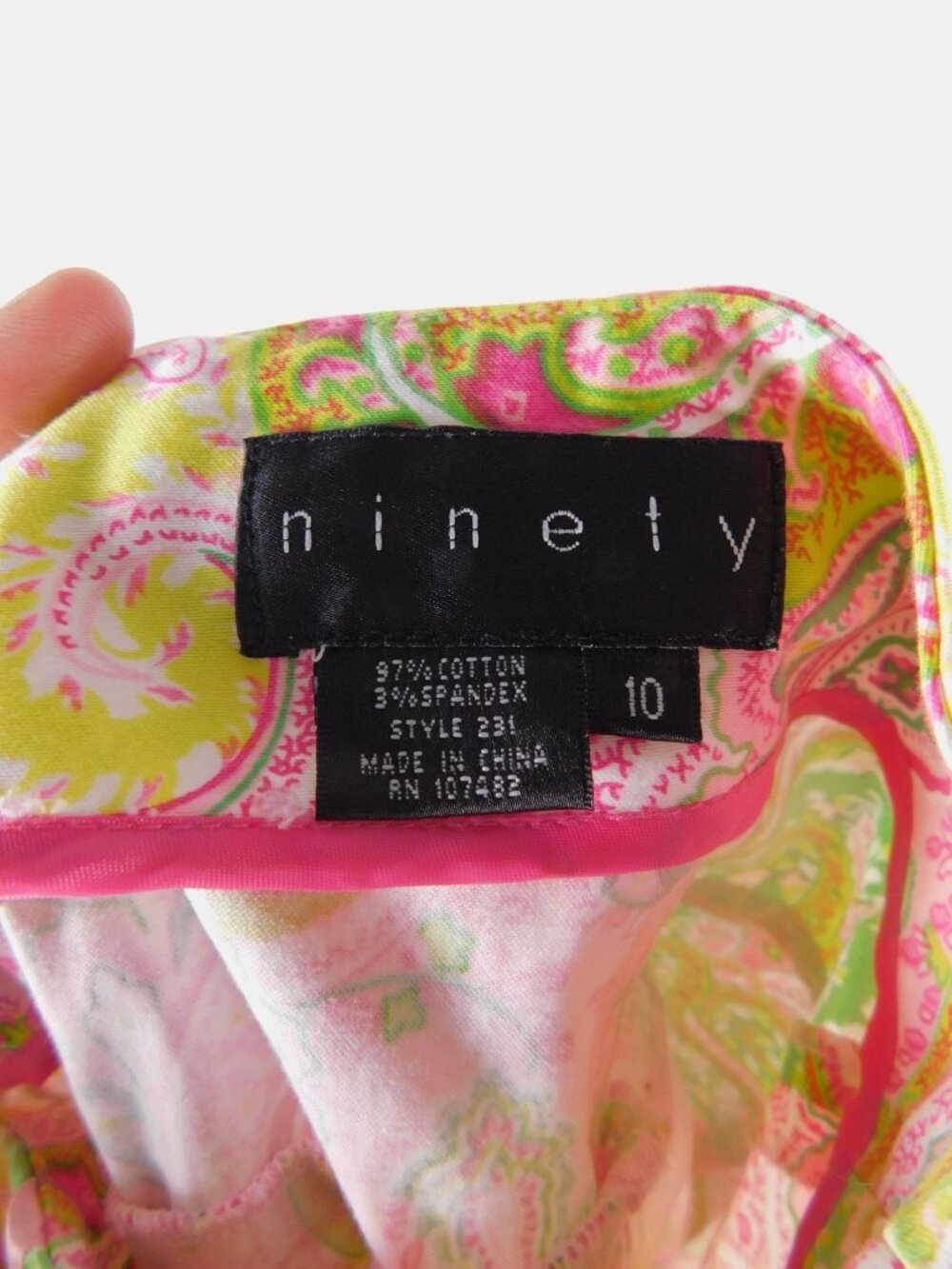 Larry Levine Petite Skirt Suit Womens 10P Pink Paisley Stretch Jacket Skirt - Picture 9 of 12